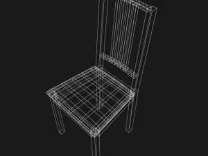 простий стілець 3D Модель