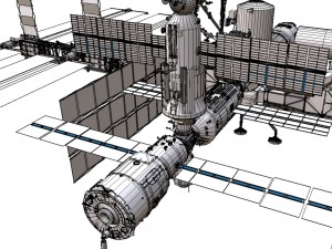 pbr game ready iss space station 3D Model
