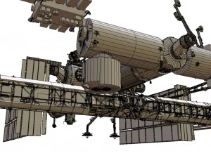 pbr game ready iss space station 3D Model