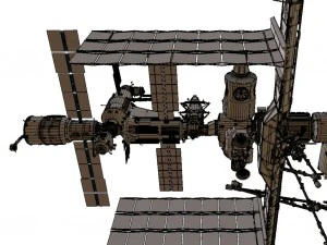 pbr game ready iss space station 3D Model