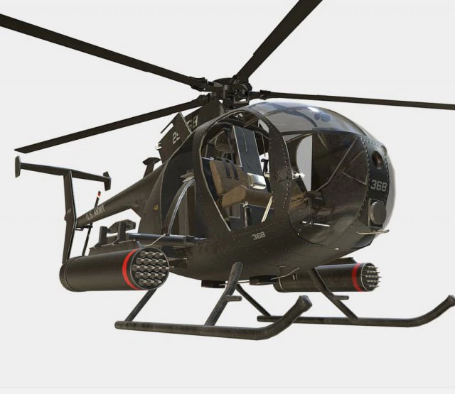 little bird mh-6 helicopter 3D Model .c4d .max .obj .3ds .fbx .stl .blend 