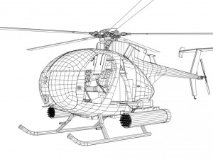 little bird mh-6 helicopter Model 3D