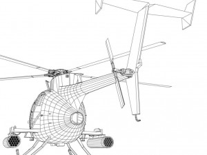 little bird mh-6 helicopter Model 3D