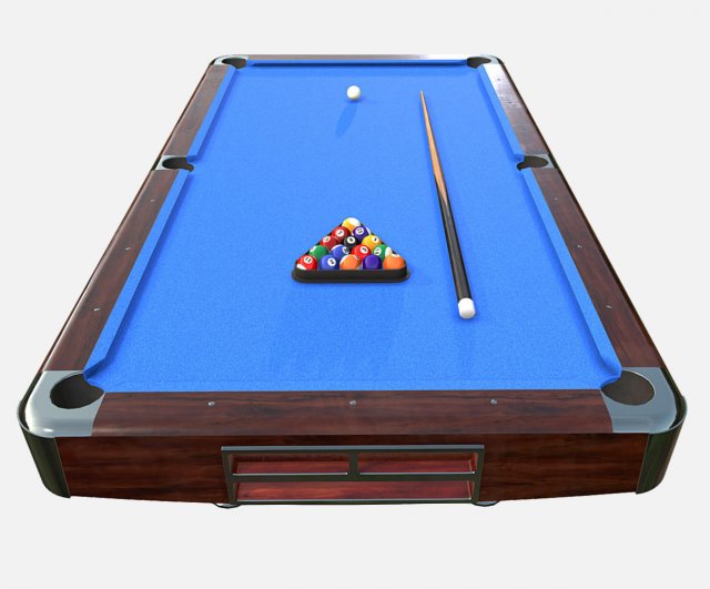 low poly pbr american pool table 3D मॉडल .c4d .max .obj .3ds .fbx .stl .blend 