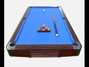 low poly pbr american pool table 3D 모델