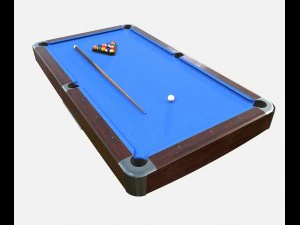 low poly pbr american pool table 3D Model