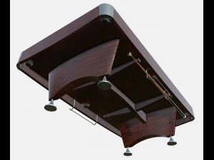 low poly pbr american pool table 3D Model