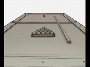 low poly pbr american pool table 3D Model