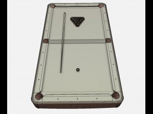 low poly pbr american pool table 3D मॉडल