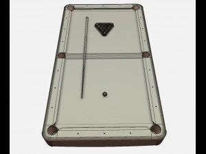 low poly pbr american pool table 3D Model