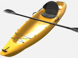 low poly pbr kayak 3D Model