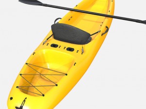 low poly pbr kayak Modèle 3D