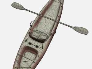 low poly pbr kayak 3D Model