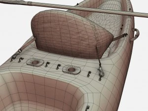 low poly pbr kayak 3D Model