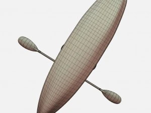 low poly pbr kayak 3D Model