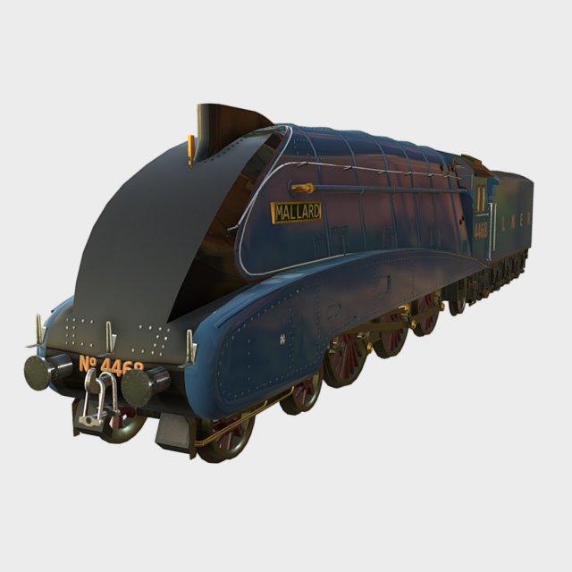 low poly pbr mallard steam train 3D Model .c4d .max .obj .3ds .fbx .stl .blend 