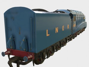 low poly pbr mallard steam train 3D Model