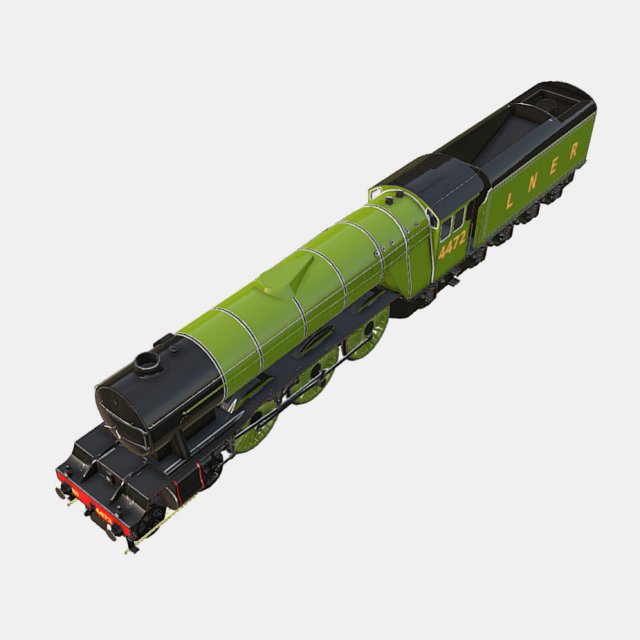 Download low poly pbr flying scotsman steam train 3D Model