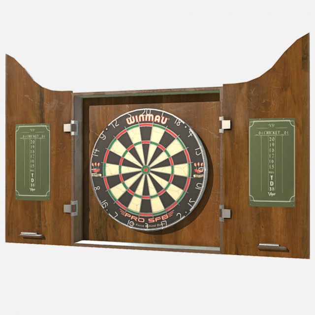 low poly pbr pub dart board 3D मॉडल .c4d .max .obj .3ds .fbx .stl .blend 