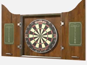low poly pbr pub dart board 3D Model