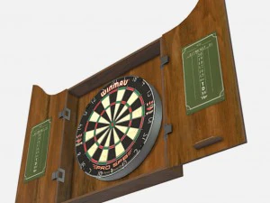 low poly pbr pub dart board 3D Model
