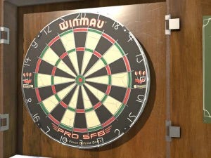 low poly pbr pub dart board 3D Model