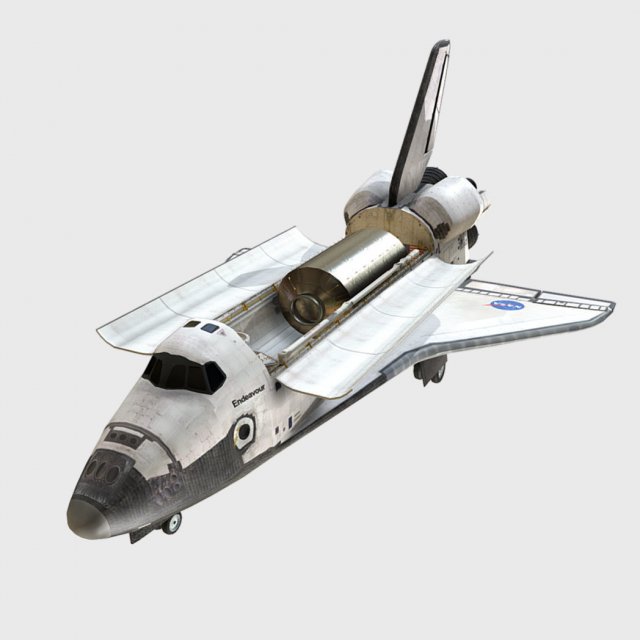 low poly pbr shuttle endeavour 3D Model .c4d .max .obj .3ds .fbx .stl .blend 
