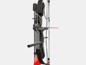 low poly hunting and archery bow 3D Model