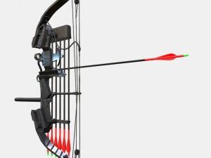 low poly hunting and archery bow 3D Model
