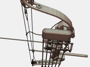 low poly hunting and archery bow 3D Model