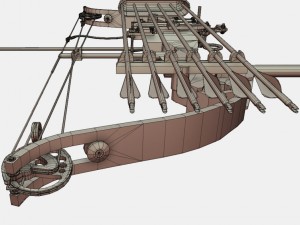 low poly hunting and archery bow 3D Model