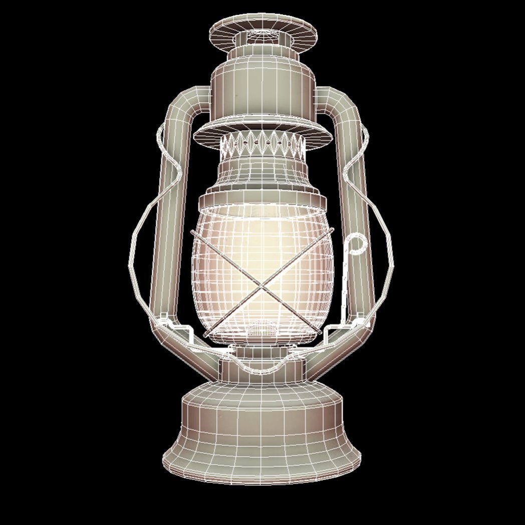 3D model Old Lamp Kerosene - 5 Texture Sets - PBR - Game Ready VR / AR /  low-poly