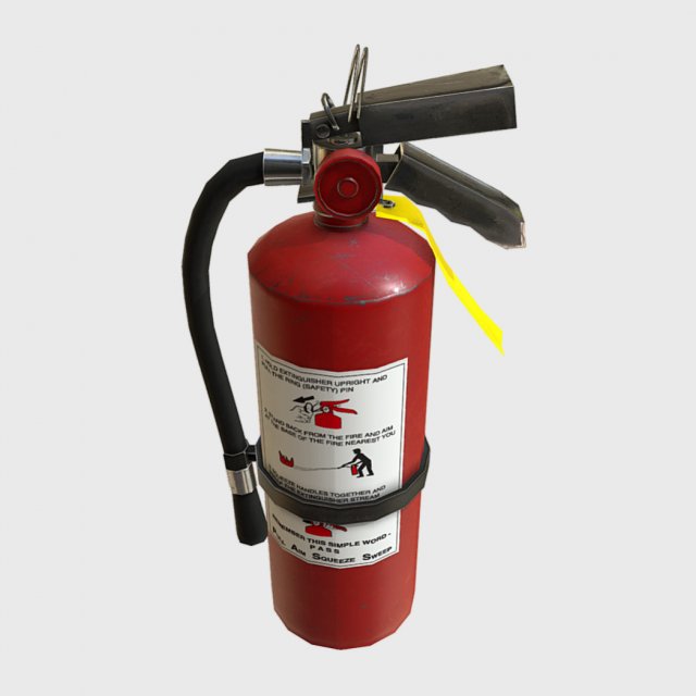 low poly pbr game ready fire extinguisher Modelo 3D .c4d .max .obj .3ds .fbx .stl .blend 