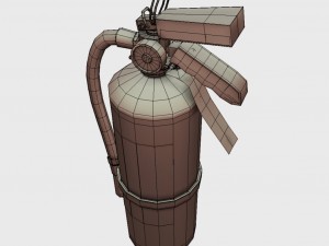 low poly pbr game ready fire extinguisher Modelo 3D
