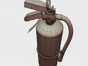 low poly pbr game ready fire extinguisher Modelo 3D