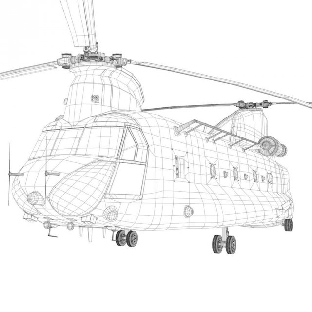 ch-47 chinook helicopter 3D Модель in Вертолет 3DExport