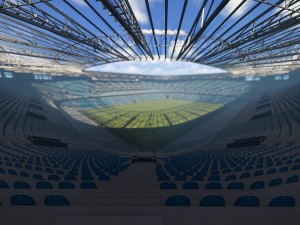 low poly video game ready premier football stadium 3D Model