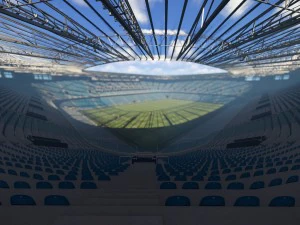 Stadio di calcio premier pronto per videogiochi low poly Modello 3D