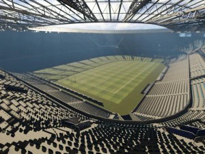 Stadio di calcio premier pronto per videogiochi low poly Modello 3D