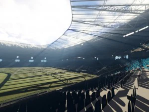 Stadio di calcio premier pronto per videogiochi low poly Modello 3D
