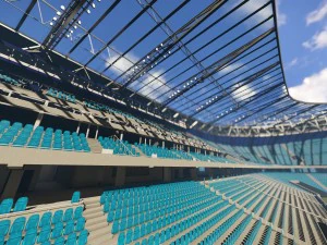 Stadio di calcio premier pronto per videogiochi low poly Modello 3D