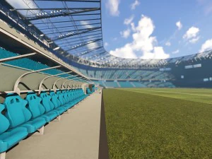 Stadio di calcio premier pronto per videogiochi low poly Modello 3D