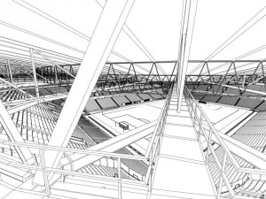 Stadio di calcio premier pronto per videogiochi low poly Modello 3D