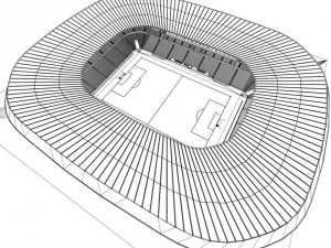 low poly video game ready premier football stadium Modèle 3D