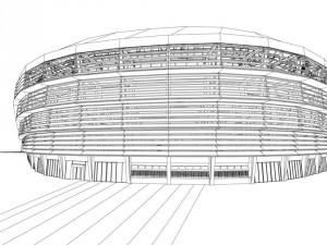 low poly video game ready premier football stadium Modèle 3D