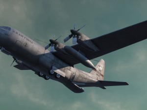 military c-130 cargo transport plane 3D Model