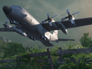 military c-130 cargo transport plane Modèle 3D