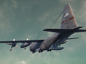 military c-130 cargo transport plane Modèle 3D