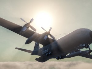 military c-130 cargo transport plane Modèle 3D