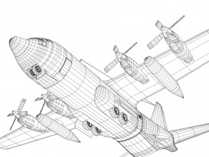 military c-130 cargo transport plane Modèle 3D
